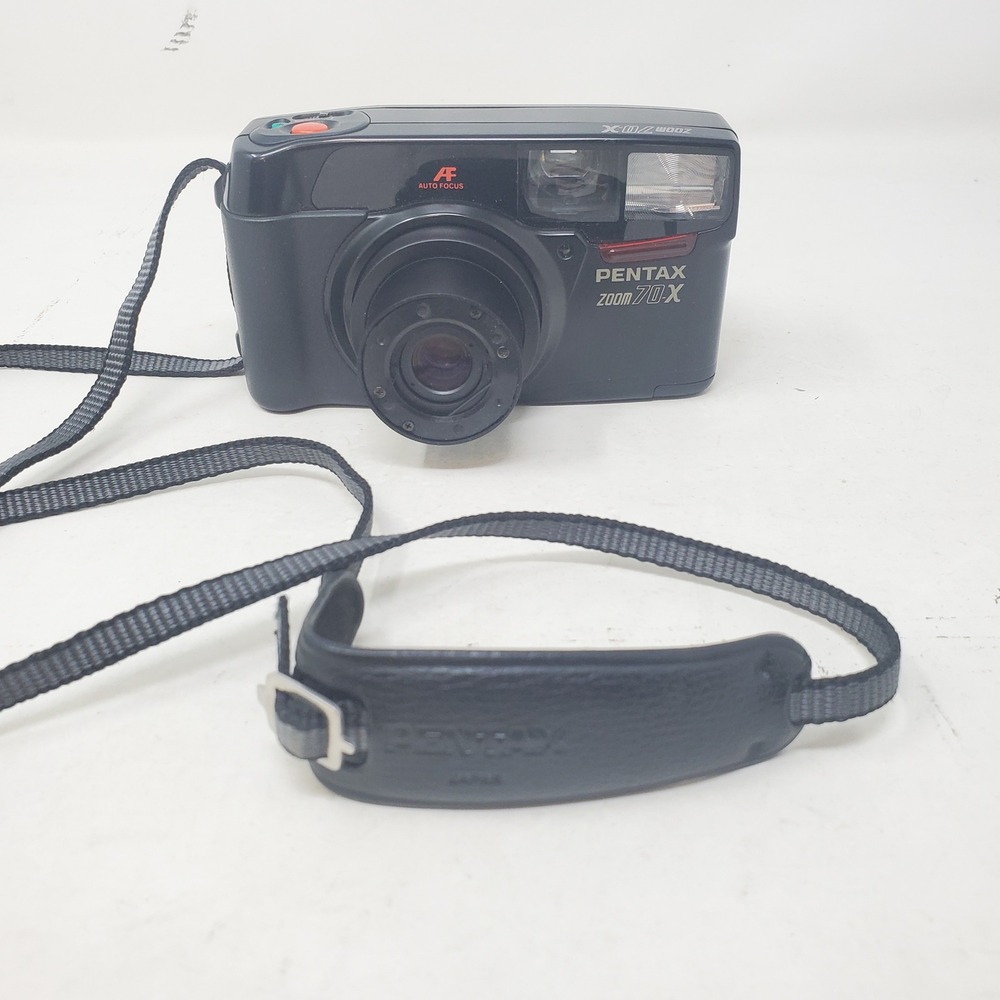 Pentax Zoom 70-X 35mm Point and Shoot Film Camera 35-70mm AF Macro Black Japan